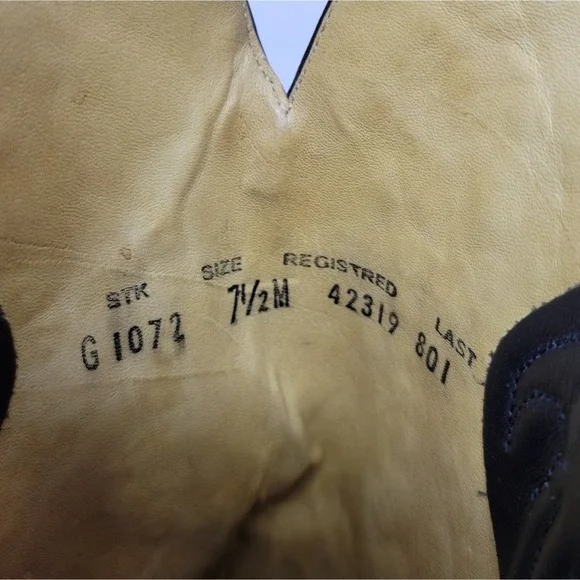 Corral Studded Inlay Leather Pointed Toe Western Cowboy Boots Country Size 7.5 M - Picture 8 of 10